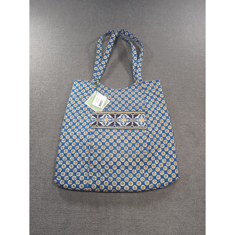 Vera Bradley Retired Rivera Blue Curvy Tote Women's Shoulder Bag NWT